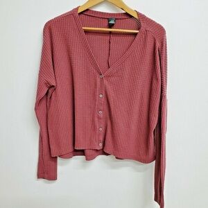 Wild Fable Oversized V Neck Long Sleeve Shirt